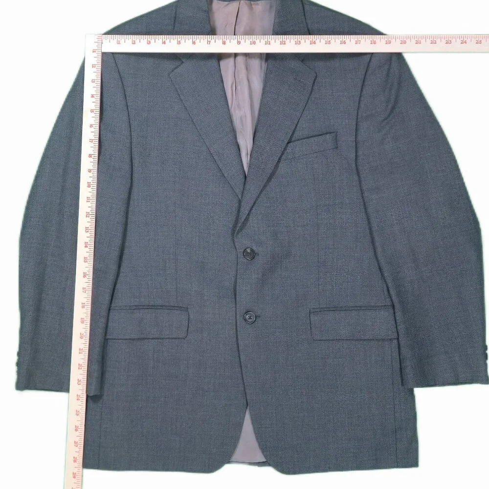 Ralph Lauren Men's Blazer Heather Gray Wool Made In Canada‎ Size 41R